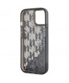 Karl Lagerfeld Liquide Glitter Monogram Gradient iPhone 15 Case - Black