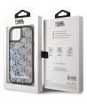 Karl Lagerfeld Liquide Glitter Monogram Gradient iPhone 15 Case - Black
