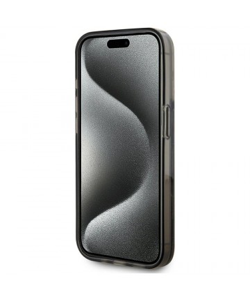 Karl Lagerfeld Liquide Glitter Monogram Gradient iPhone 15 Pro Case - Black
