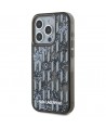 Karl Lagerfeld Liquide Glitter Monogram Gradient iPhone 15 Pro Max Case - Black
