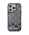 Karl Lagerfeld Liquide Glitter Monogram Gradient iPhone 15 Pro Max Case - Black