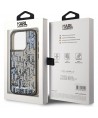 Karl Lagerfeld Liquide Glitter Monogram Gradient iPhone 15 Pro Max Case - Black