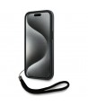 Karl Lagerfeld Saffiano Athleisure Stripes Cord iPhone 15 Case - Red