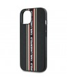 Karl Lagerfeld Saffiano Athleisure Stripes Cord iPhone 15 Case - Red