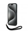 Karl Lagerfeld Saffiano Athleisure Stripes Cord iPhone 15 Pro Case - Red