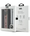 Karl Lagerfeld Saffiano Athleisure Stripes Cord iPhone 15 Pro Case - Red