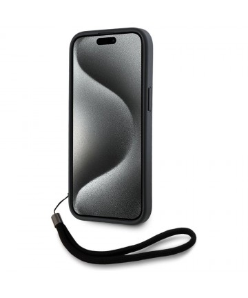 Karl Lagerfeld Saffiano Athleisure Stripes Cord iPhone 15 Pro Max Case - Red