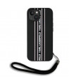 Karl Lagerfeld Saffiano Athleisure Stripes Cord iPhone 15 Case - Pink