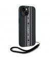 Karl Lagerfeld Saffiano Athleisure Stripes Cord iPhone 15 Case - Pink