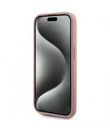 Karl Lagerfeld Wrinkled Metal Signature iPhone 15 Pro Max Case - Pink