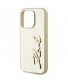 Karl Lagerfeld Wrinkled Metal Signature iPhone 15 Pro Max Case - Gold