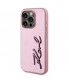 Karl Lagerfeld Wrinkled Metal Signature iPhone 15 Pro Case - Pink