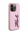 Karl Lagerfeld Wrinkled Metal Signature iPhone 15 Pro Case - Pink