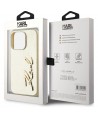 Karl Lagerfeld Wrinkled Metal Signature iPhone 15 Pro Case - Gold