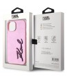 Karl Lagerfeld Wrinkled Metal Signature iPhone 15 Case - Pink