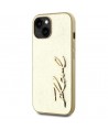 Karl Lagerfeld Wrinkled Metal Signature iPhone 15 Case - Gold