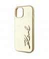 Karl Lagerfeld Wrinkled Metal Signature iPhone 15 Case - Gold