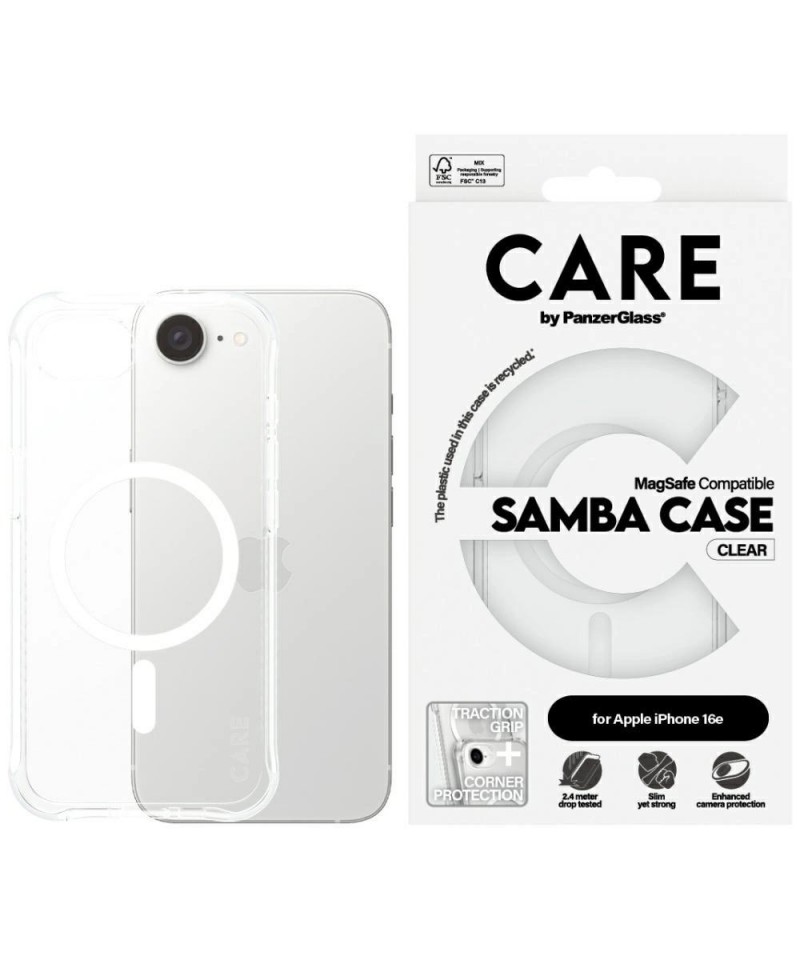 CARE by PanzerGlass Fashion MagSafe iPhone 16e Case - Transparent