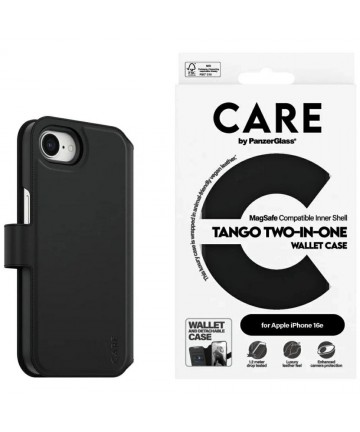 CARE by PanzerGlass Feature Tango 2in1 Wallet Case for iPhone 16e - Black