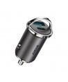 Joyroom Fast Car Charger USB Type C / USB 45W 5A Power Delivery Quick Charge 3.0 AFC SCP Gray (C-A35)