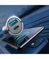 Joyroom Fast Car Charger USB Type C / USB 45W 5A Power Delivery Quick Charge 3.0 AFC SCP Gray (C-A35)