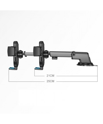 Joyroom car phone holder with telescopic extendable arm for dashboard and window black (JR-OK3)
