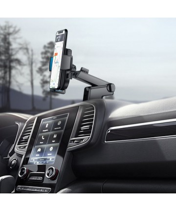 Joyroom car phone holder with telescopic extendable arm for dashboard and window black (JR-OK3)