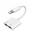 Joyroom S-Y104 headphone Lightning / 2x Lightning adapter - white