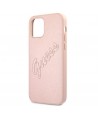 Guess GUHCP12LRSAVSRG iPhone 12 Pro Max 6.7" pink/pink hardcase Saffiano Vintage Script