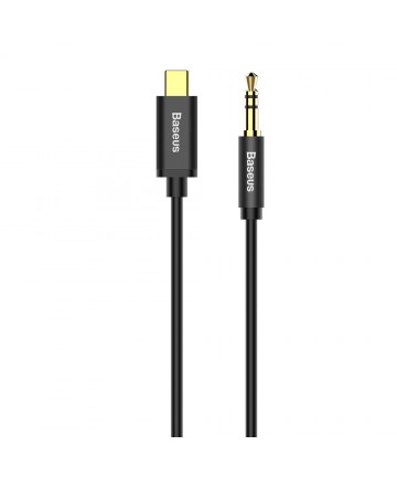 Baseus stereo audio cable AUX 3.5 mm mini jack - USB Type C for tablet phone 120cm black (CAM01-01)