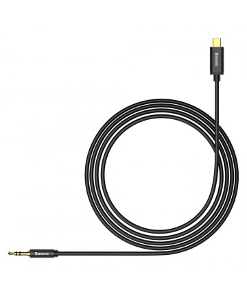 Baseus stereo audio cable AUX 3.5 mm mini jack - USB Type C for tablet phone 120cm black (CAM01-01)