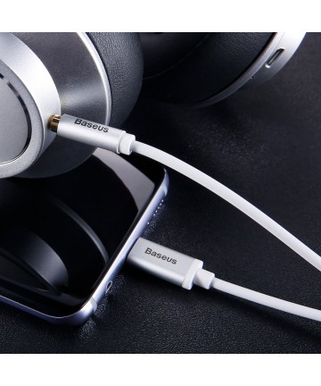 Baseus stereo audio cable AUX 3.5 mm mini jack - USB Type C for tablet phone 120cm black (CAM01-01)
