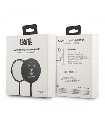 Karl Lagerfeld 15W Wireless Charger with MagSafe - Black