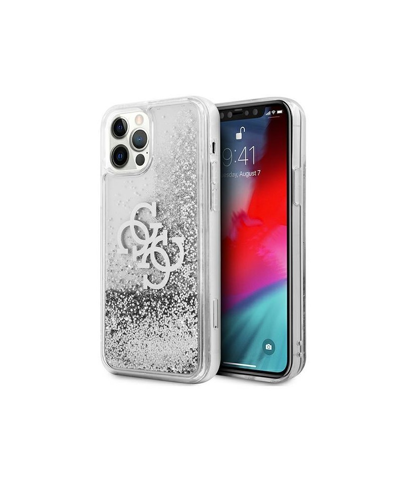 Guess GUHCP12LLG4GSI iPhone 12 Pro Max 6.7" silver/silver hardcase 4G Big Liquid Glitter