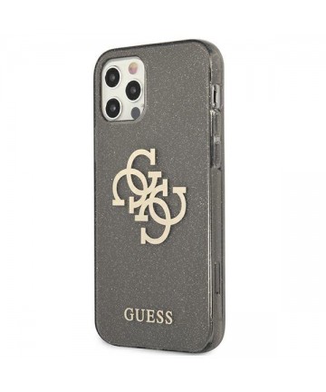 Guess GUHCP12LPCUGL4GBK iPhone 12 Pro Max 6.7" black/black hard case Glitter 4G Big Logo