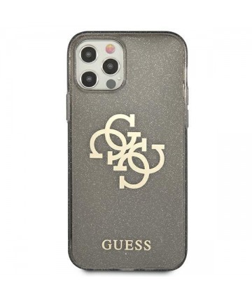 Guess GUHCP12LPCUGL4GBK iPhone 12 Pro Max 6.7" black/black hard case Glitter 4G Big Logo