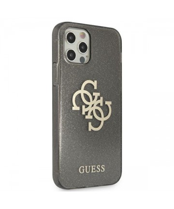 Guess GUHCP12LPCUGL4GBK iPhone 12 Pro Max 6.7" black/black hard case Glitter 4G Big Logo