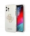 Guess GUHCP12LPCUGL4GTR iPhone 12 Pro Max 6.7" transparent hard case Glitter 4G Big Logo