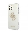 Guess GUHCP12LPCUGL4GTR iPhone 12 Pro Max 6.7" transparent hard case Glitter 4G Big Logo