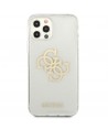 Guess GUHCP12LPCUGL4GTR iPhone 12 Pro Max 6.7" transparent hard case Glitter 4G Big Logo