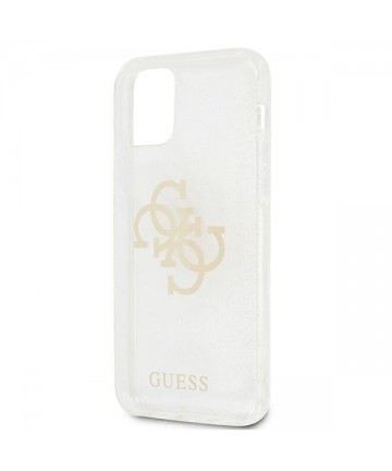 Guess GUHCP12LPCUGL4GTR iPhone 12 Pro Max 6.7" transparent hard case Glitter 4G Big Logo