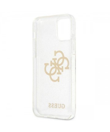 Guess GUHCP12LPCUGL4GTR iPhone 12 Pro Max 6.7" transparent hard case Glitter 4G Big Logo