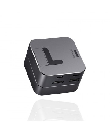Hub Joyroom S-H121 USB-C stand - USB-A 3.0 / RJ45 / HDMI / USB-C / Thunderbolt for MacBook Pro - gray