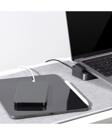 Hub Joyroom S-H121 USB-C stand - USB-A 3.0 / RJ45 / HDMI / USB-C / Thunderbolt for MacBook Pro - gray