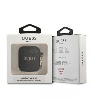 Guess GUA2SGGEK AirPods cover black/black Silicone Glitter