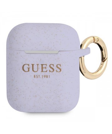 Guess GUA2SGGEU AirPods cover purple/purple Silicone Glitter