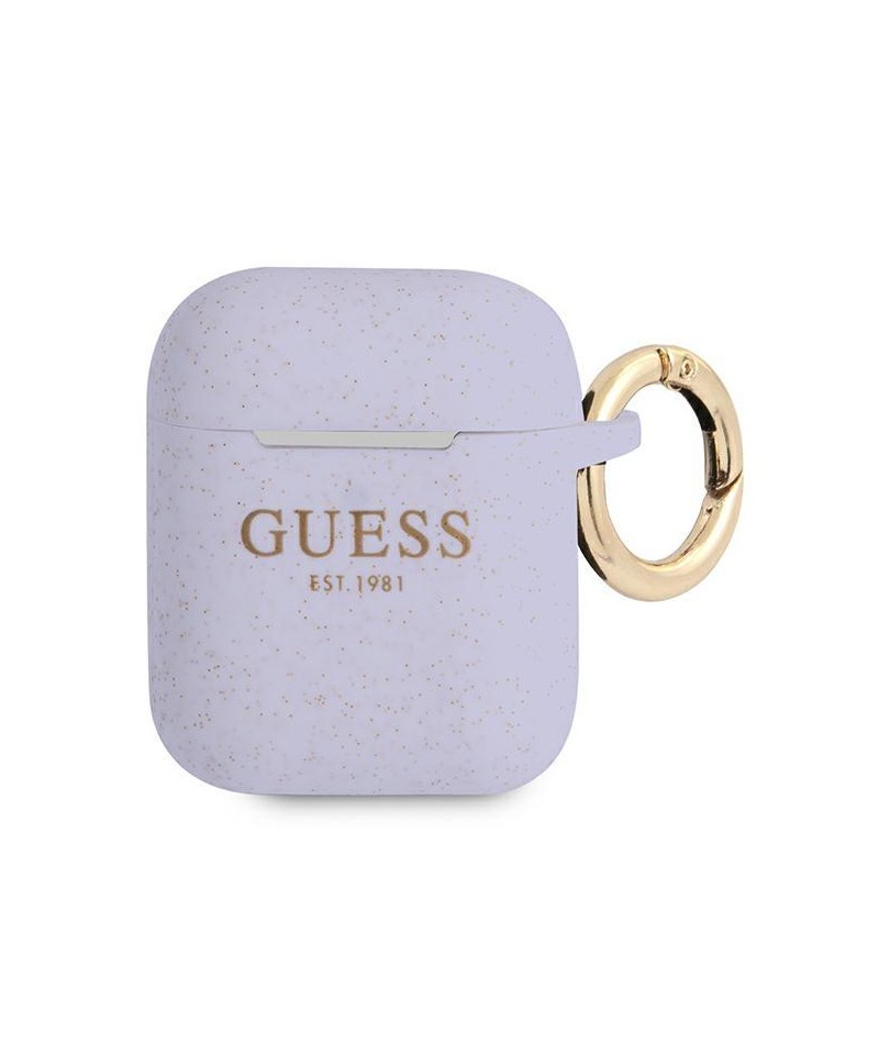 Guess GUA2SGGEU AirPods cover purple/purple Silicone Glitter