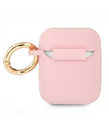 Guess GUA2SSSI AirPods cover pink/pink Silicone Vintage Script