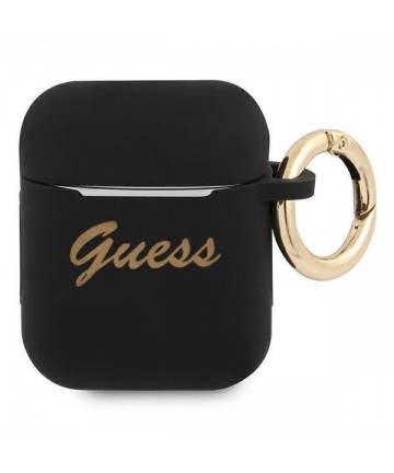 Guess GUA2SSSK AirPods cover black/black Silicone Vintage Script
