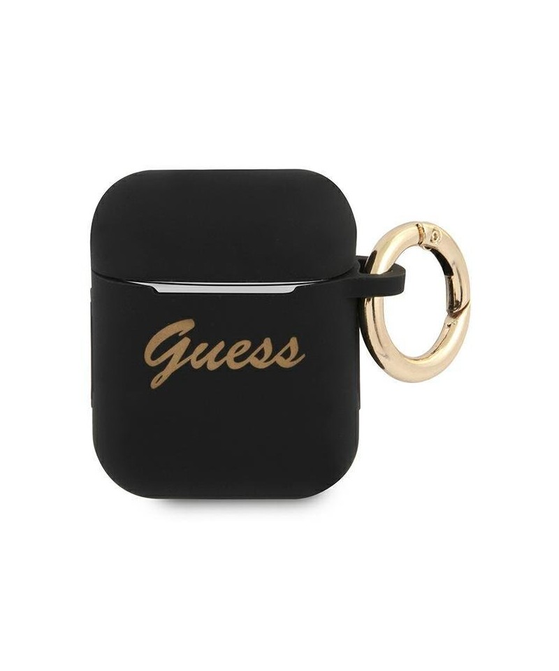 Guess GUA2SSSK AirPods cover black/black Silicone Vintage Script